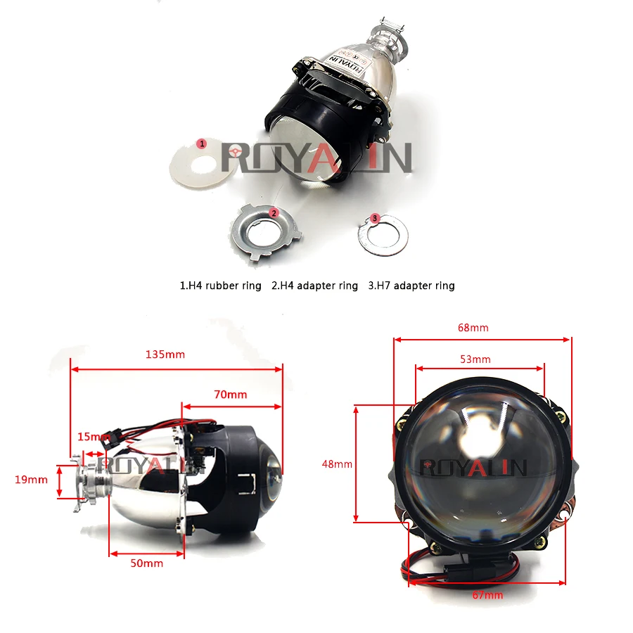 ROYALIN новейшие Биксеноновые линзы 2,5 ''HID H1 проектор Объектив LHD VER 8,1 для H1 H4 H7 авто мотоцикл фары модифицированный автомобиль-Стайлинг