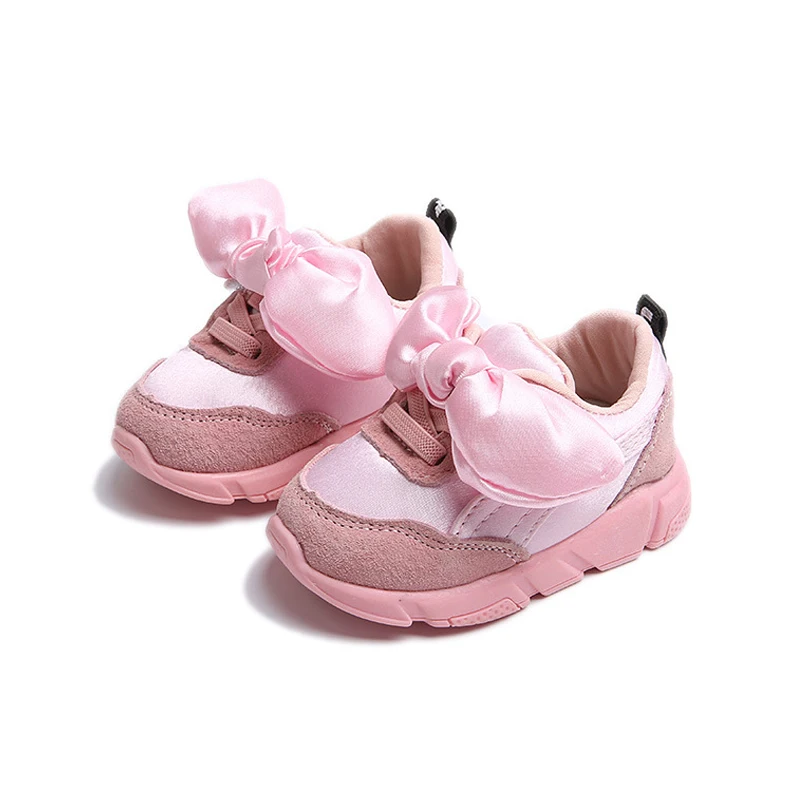 Toddler Sneakers Sports Girl Shoes Soft Leather Baby Outdoor Shoes Bowknot Fashion Black Kids Shoes Boys 2019 Spring Summer