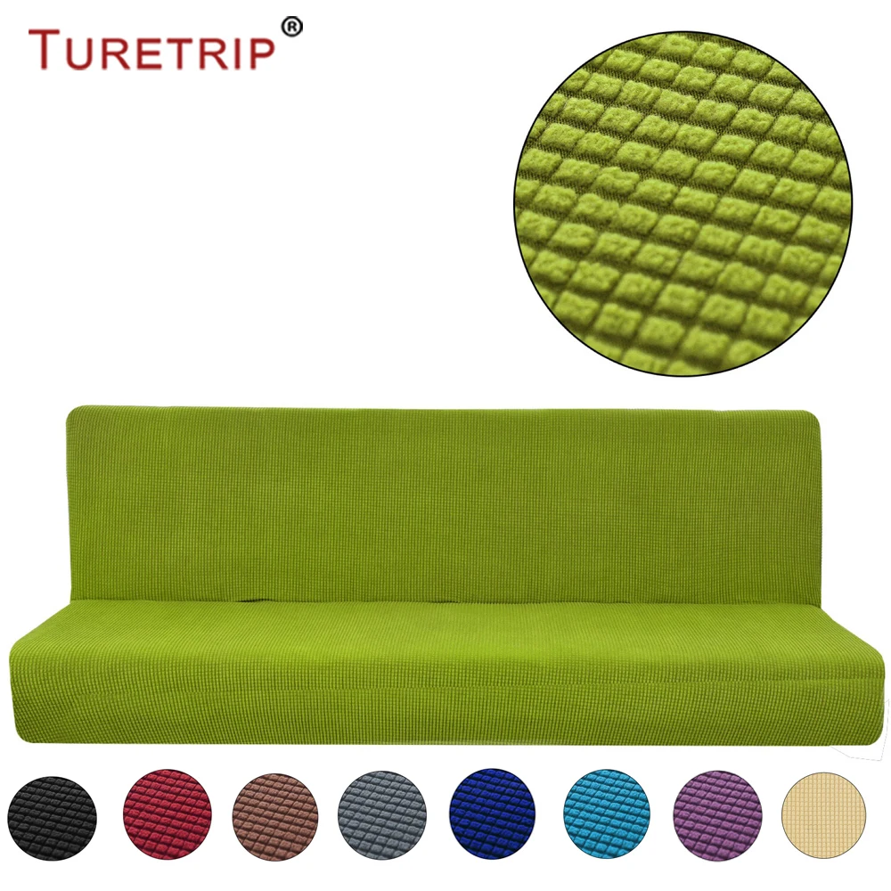 Turetrip 1 шт. сплошной цвет Чехлы для дивана кровать футон Slipcover Полный складной эластичный без рукавов стрейч мебель протектор