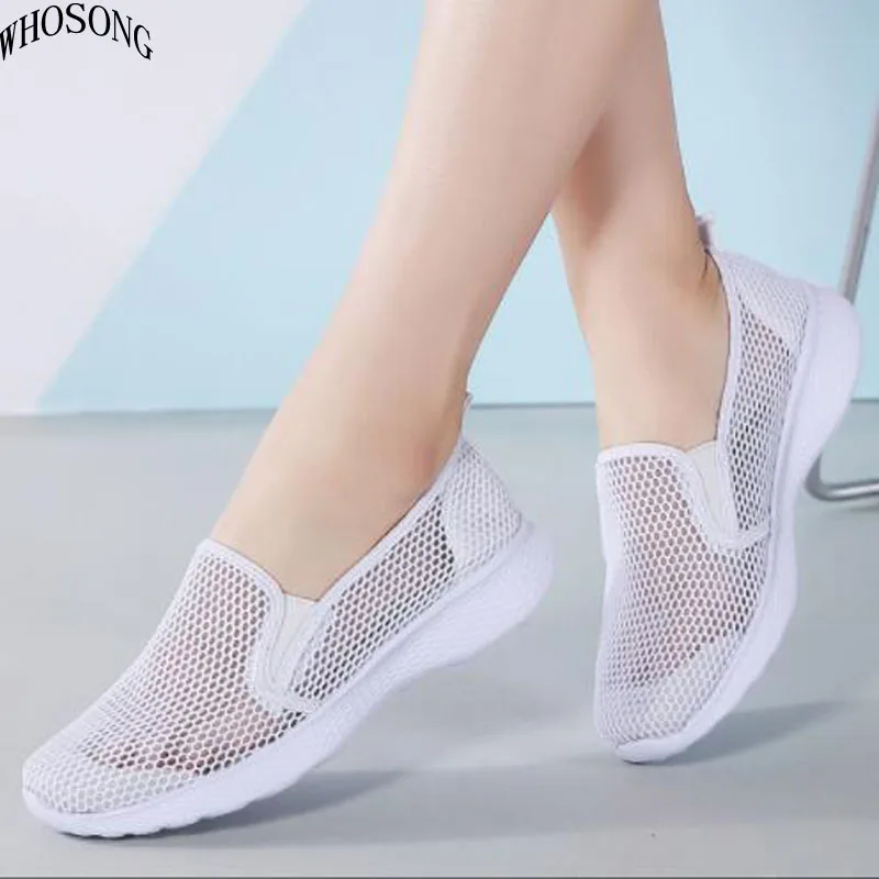 

Summer Women Flats Shoes Female Breathable Mesh ballet flats Ladies slip on ballerina flats Loafers shoes Beach Footwear M269