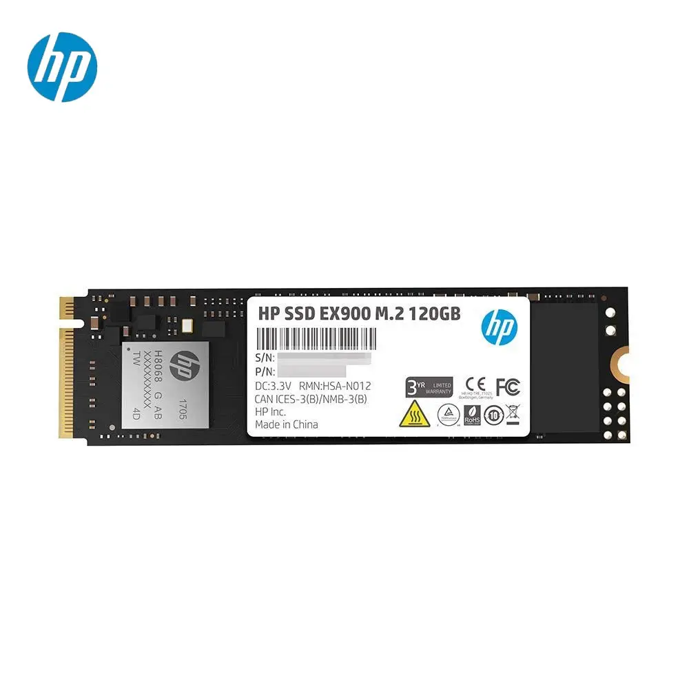 SSD HP 120 ГБ EX900 M.2 PCIe 3 1x4 NVMe 3D TLC NAND HDD Внутренний твердотельный накопитель m.2 ssd для