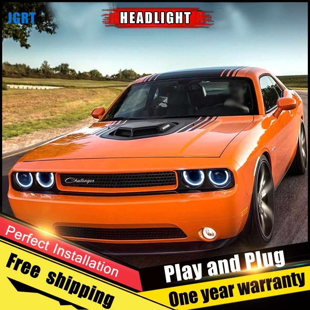2 шт. автомобиль Стиль светодиодный фары для Dodge challenger 2008 2014 налобный фонарь DRL