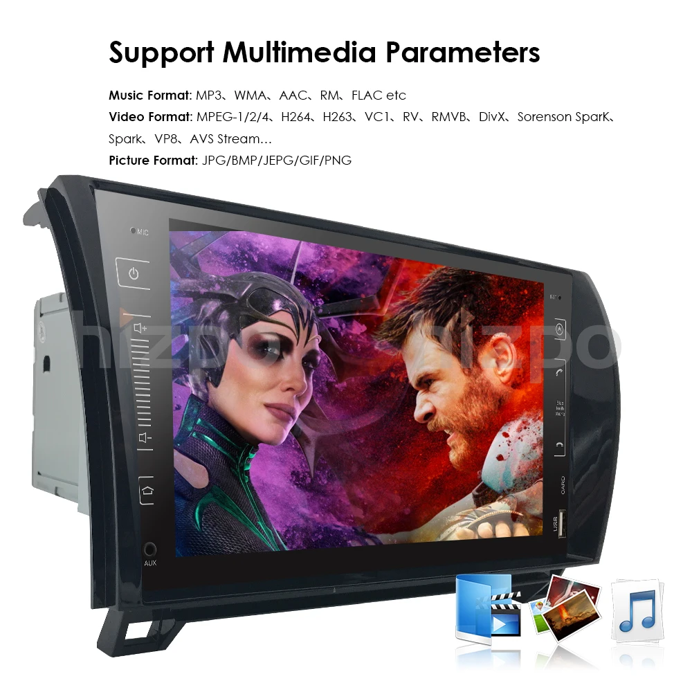 Sale 9 Inch 2 Din HD 1024x600 QuadCore Android8.1 Car NODVD GPS For Toyota Tundra Sequoia 2008-2013 Stereo Radio 4G WiFi OBD DVR DAB+ 19