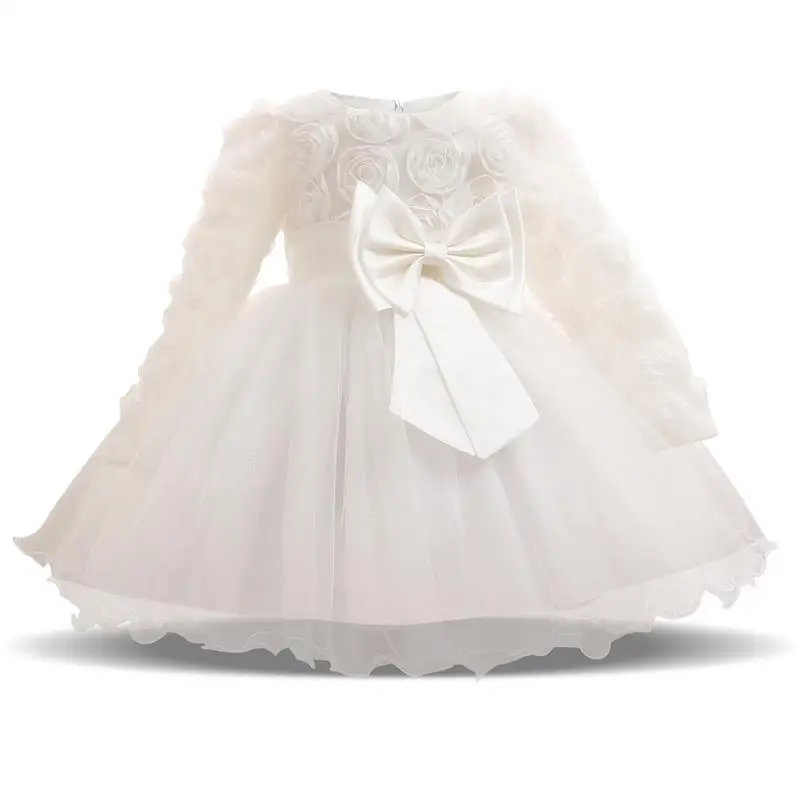 

Newborn Baby 1st 2nd Birthday Outfits Toddler Floral Lace Girl Dress Baby White Dress For Party And Wedding Baptism Gowns