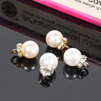 

2020New 500Pcs 10mm Round Peal Rhinestone Buttons for DIY earring or necklace Pendants and hair accessories BT96