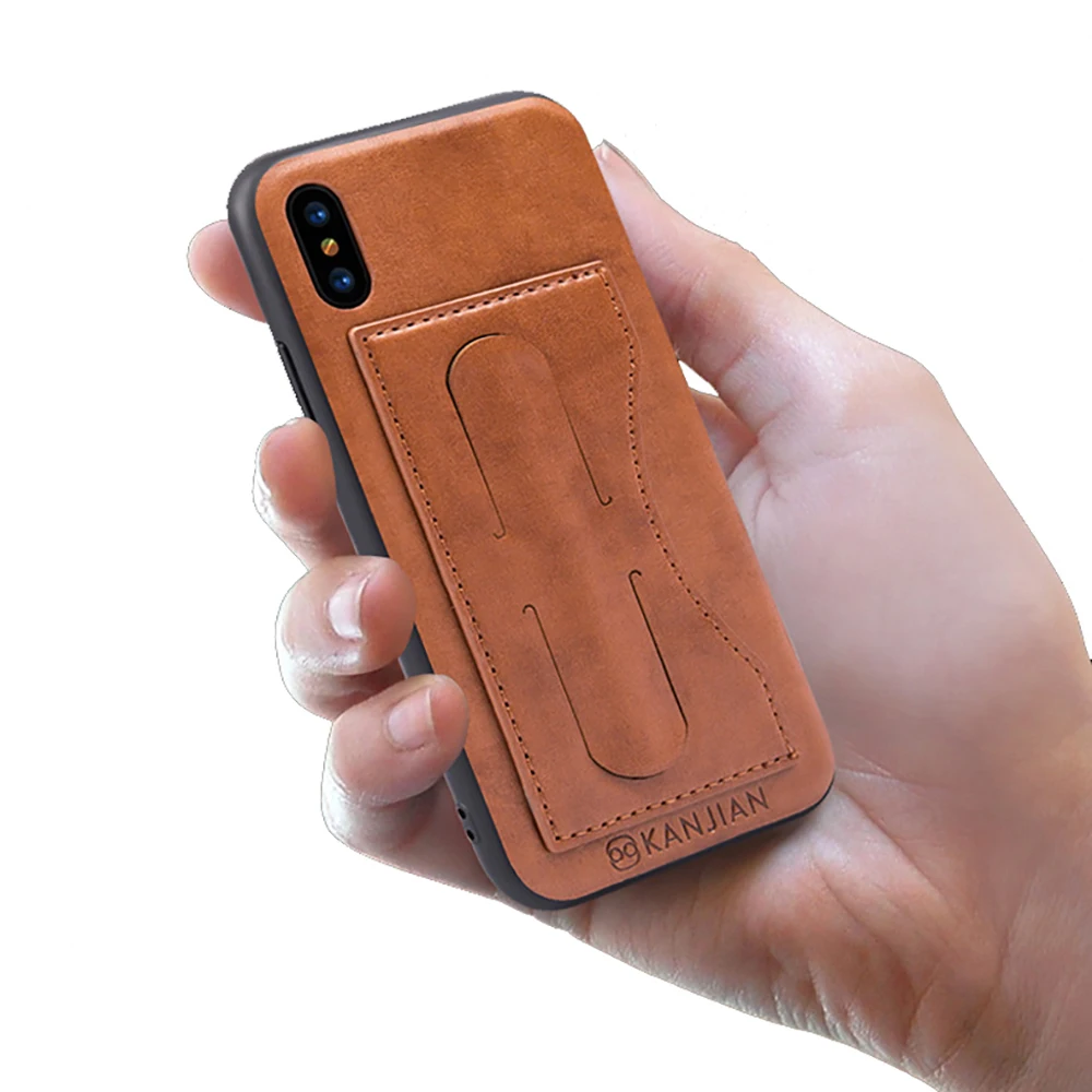 Pu Lether Luxury Phone Case for iPhone Xr Xs Max Cover 6s Plus 7 8 with Holder Red Black Green |
