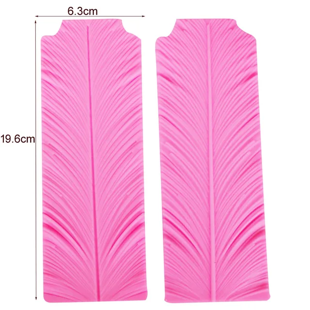 Sophronia M427 Új 2Pcs Leve Peacock Toll Szilikon Penész Border Dekorációs Torta Díszítő Szerszám Gumpate 19,6*6,3*0,7 Cm - Image 3