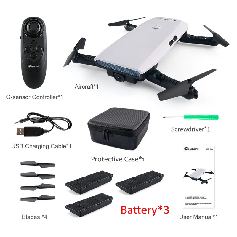 3 Battery Version Eachine E56 720P Wi-Fi FPV селфи Дрон с датчиком гравитации приложение управление Высокое удержание RC Квадрокоптер Вертолет игрушка RTF - Цвет: 3 Battery Version
