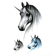 Tatuajes Temporales impermeables de unicornio, 100 Uds., bonito caballo tatuaje de pegatinas temporales, tatuaje de Henna para hombre
