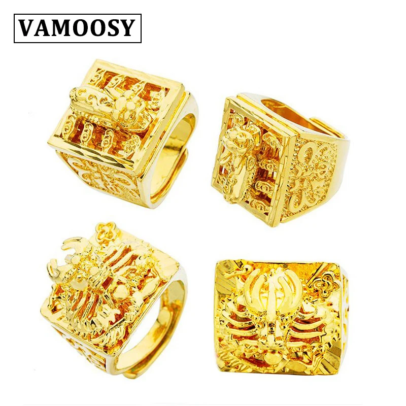 Женское кольцо с медным драконом VAMOOSY винтажное ювелирное изделие золотого цвета