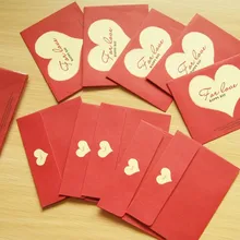 Милая любовная открытка конверт для поздравительной открытки Подарочное украшение 10 шт./лот Мини Романтический конверт с красным сердцем