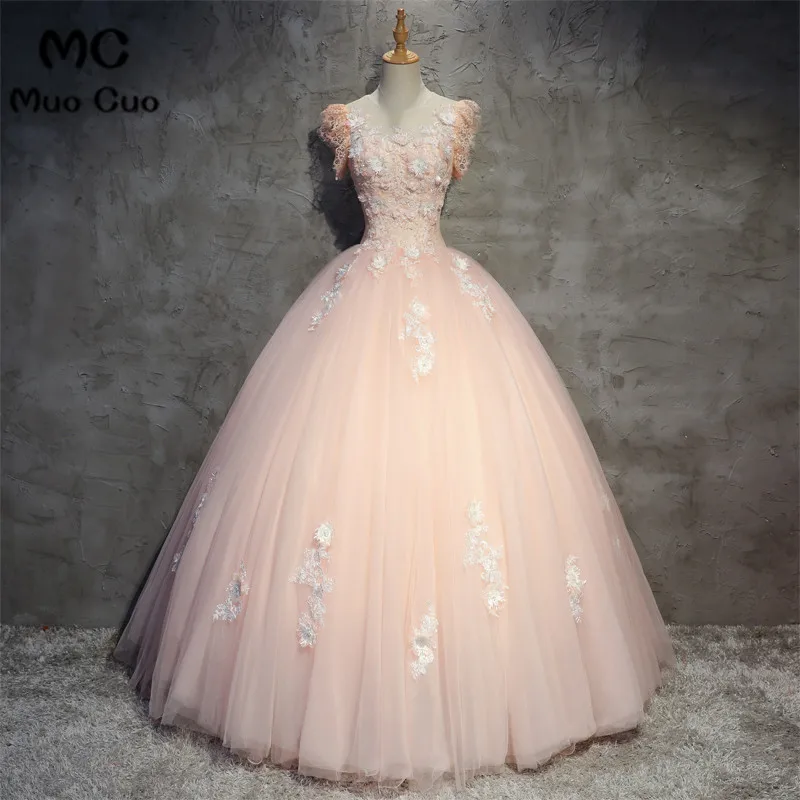Peach Quinceanera Dresses Puffy Tulle With Lace Vestidos De 15 Anos Sweet 16 Dresses Ball Gown Debutante (7)