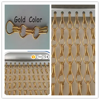 

gold color decorative chain fly curtain