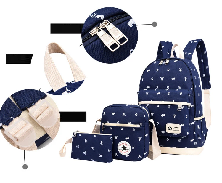 ZIRANYU детей холст 3 шт./компл. школьные рюкзаки Колледж школьный мода Plecak для подростков, для мальчиков и девочек, школьные ранцы