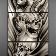 Пользовательские алмазов картина вышивки крестом, 5D алмазная вышивка череп, полный, 3D Алмазная мозаика узор, бисером живопись, хобби, подарок, 3 шт