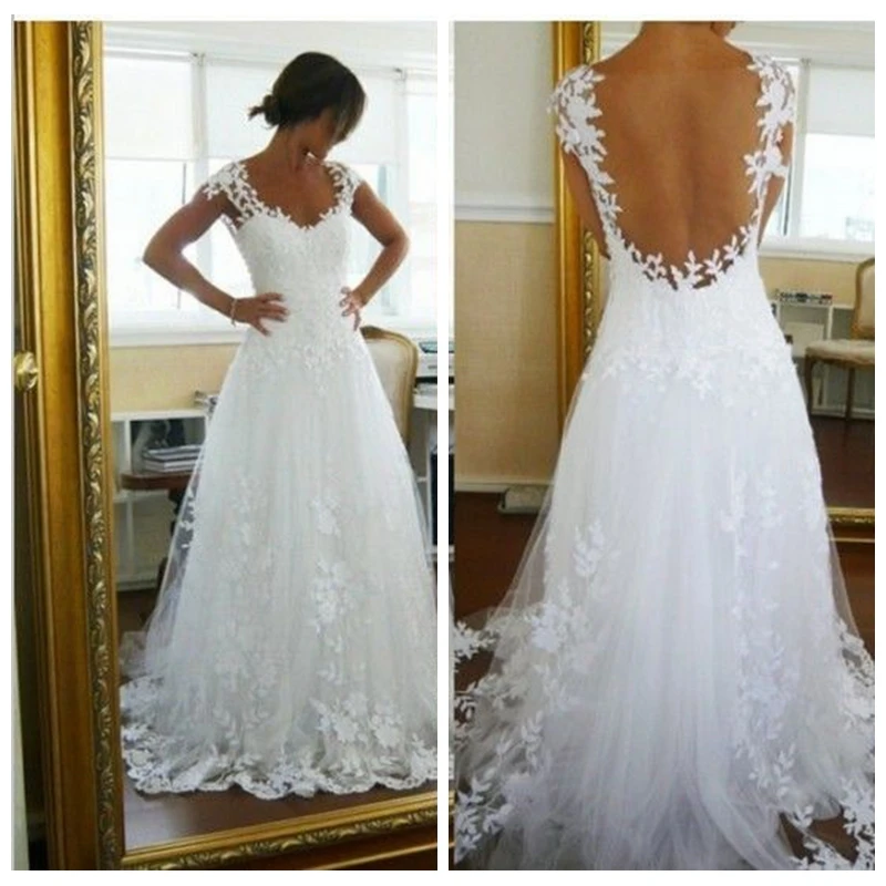 slim wedding dresses lace
