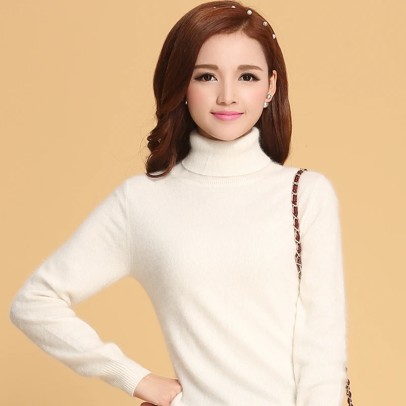 Women Sweater 100 Cashmere Knitted Sweater Winter Turtleneck Warm