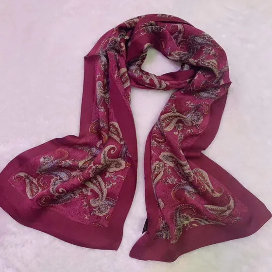 Винтажный шелковый шарф мужской модный цветочный узор с узором пейсли двухслойный Шелковый Атласный шейный платок#4091 - Цвет: 40