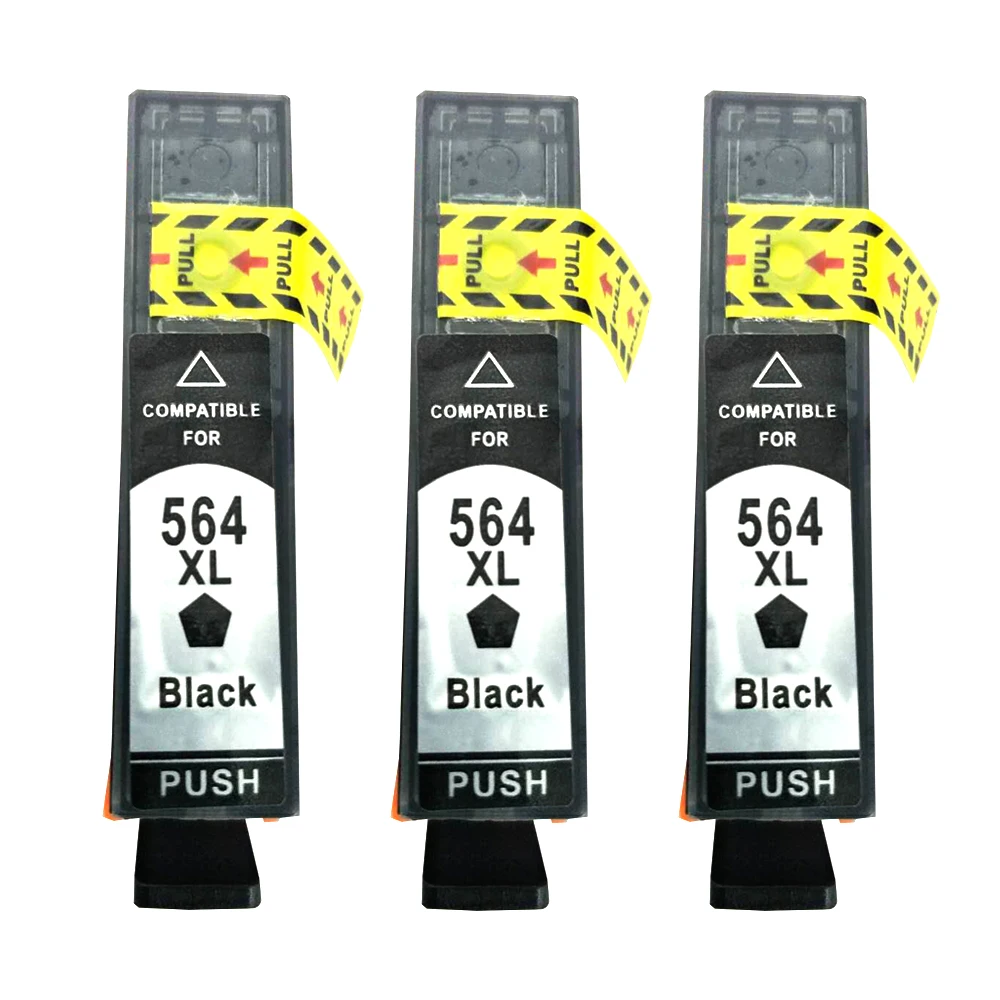 3PK 564 XL Black Ink Cartridge for HP Photosmart 5510 5512 5515 5520 5522 Deskjet 3070A 3520