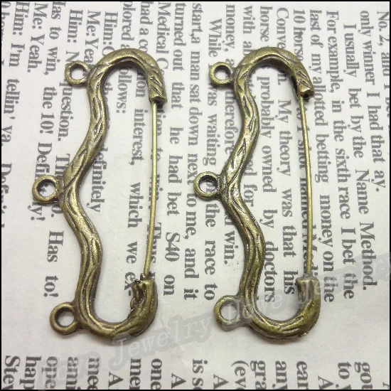 

30 pcs Vintage Charms brooch Connector Pendant Antique bronze Fit Bracelets Necklace DIY Metal Jewelry Making