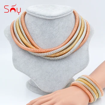 

Sunny Jewelry 2020 Hot Boho Collar Jewelry Sets Fashion Necklace Bracelet Set For Women Multilayer Chokers For Party Anniversary