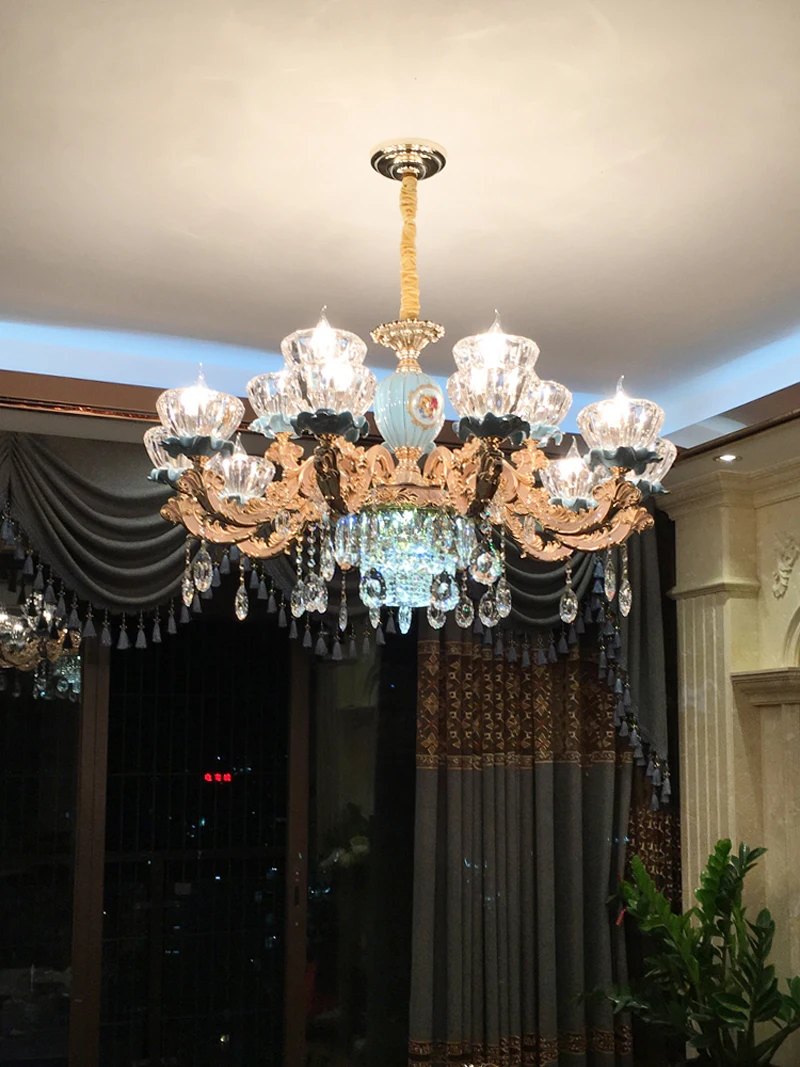 Lustre de Cristal para Sala Lustre de Cristal Conduziu a Lâmpada do Teto Luxo Estar Clássico Luminárias Quarto Lâmpada Ouro Cristal 22 clássico lustre de cristal luminárias quarto lâmpada