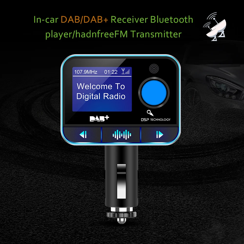 USB fm-передатчик MP3 плеер U диск ЖК-дисплей Дисплей Car Kit переходник для зарядного устройства с DAB Функция Bluetooth V4.2 A2DP Шум suppressi