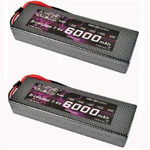 2pcs HRB 2S 7.4V 6000mah 60C Max 120C Lipo Battery Hard Case AKKU Bateria For RC Helicopter Car Truck Drone Parts