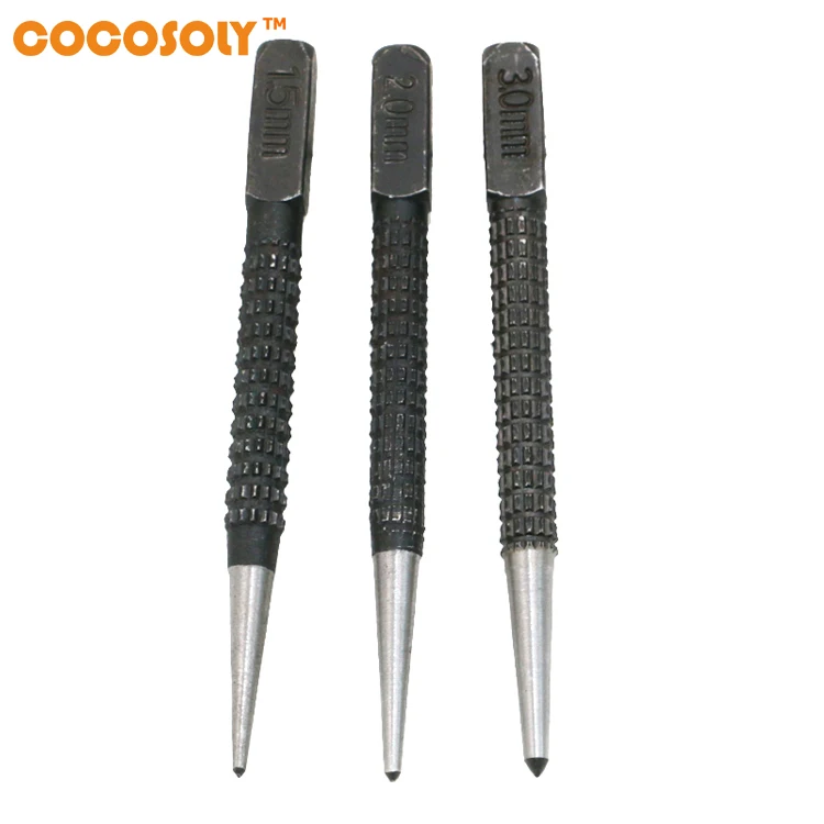 

3pcs High-carbon Steel Center Punch Set 10.1cm Non Slip Center Punch For Alloy Steel Metal Wood Marking Drilling Tool
