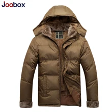 JOOBOX повседневные зимние мужские парки свободного кроя с капюшоном для пожилых, флисовая зимняя куртка мужская стеганая куртка, верхняя одежда, черный-Y