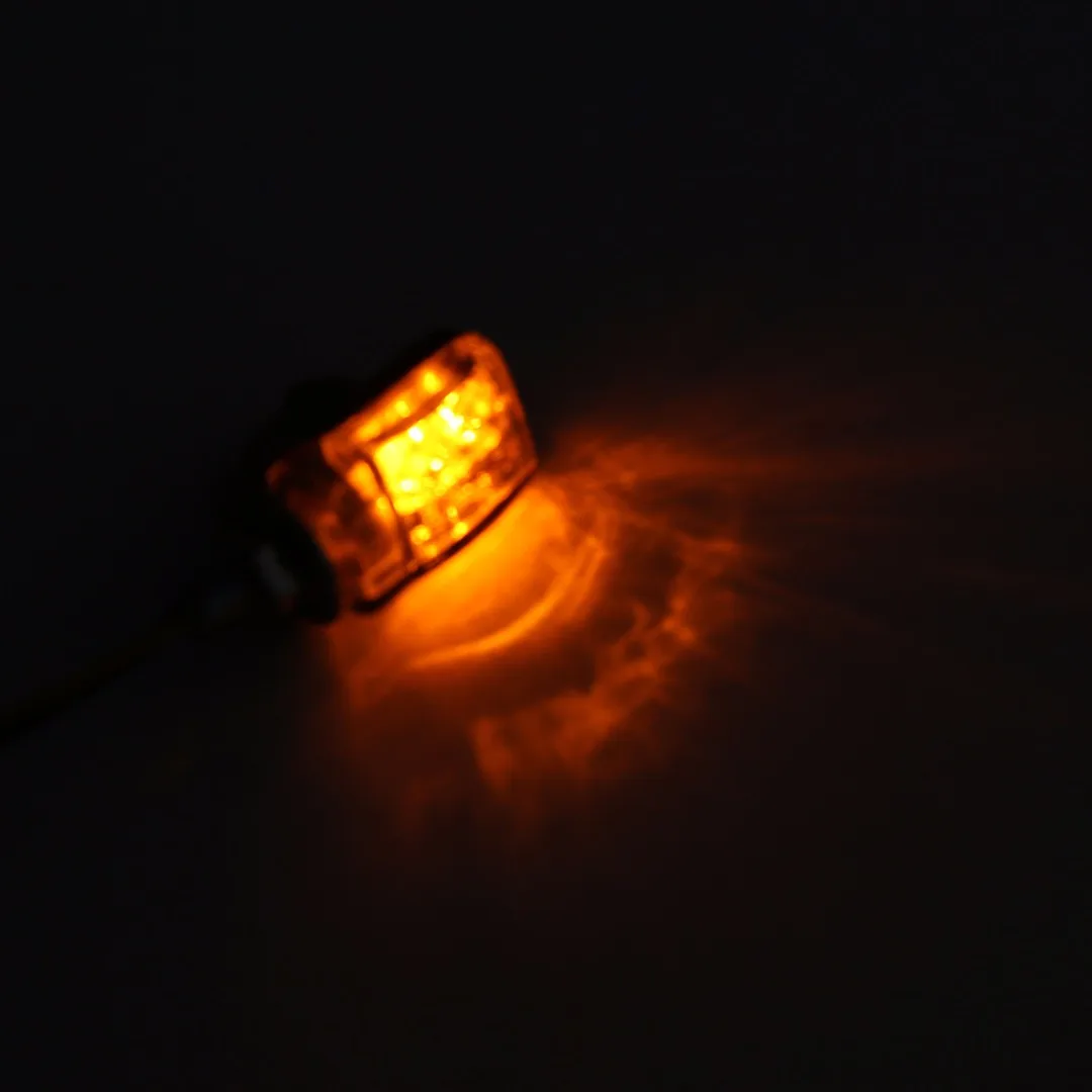 Treyues 2pcs 6LED Motorcycle Mini Turn Signal Light Amber Blinker Indicator Lamp For Honda Kawasaki Suzuki