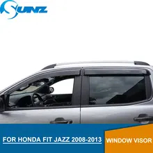 Para HONDA FIT JAZZ 2008-2013 Janela Viseira defletores de Chuva Guarda para HONDA FIT 2008 2009 2010 2011 2012 2013 ESCOTILHA VOLTA SUNZ