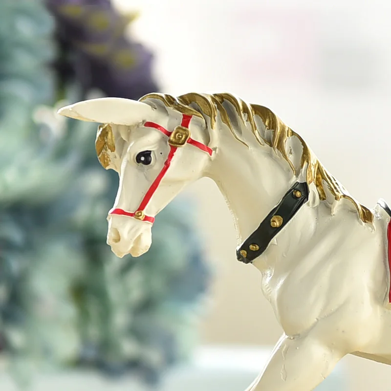 Американская белая резиновая лошадка-качалка с подарочной коробкой для детей, рождественский подарок, декор для детской комнаты, подарок на день рождения для детей, DEC150