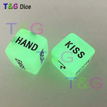 

2pc/Lot High Quality 16mm Fun Glow in the dark Dice Night-Lignht Darinking dice