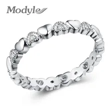 Mostyle Новое модное серебряное штабелируемое кольцо сердце белые CZ кольца для женщин украшения на свадьбу, годовщину