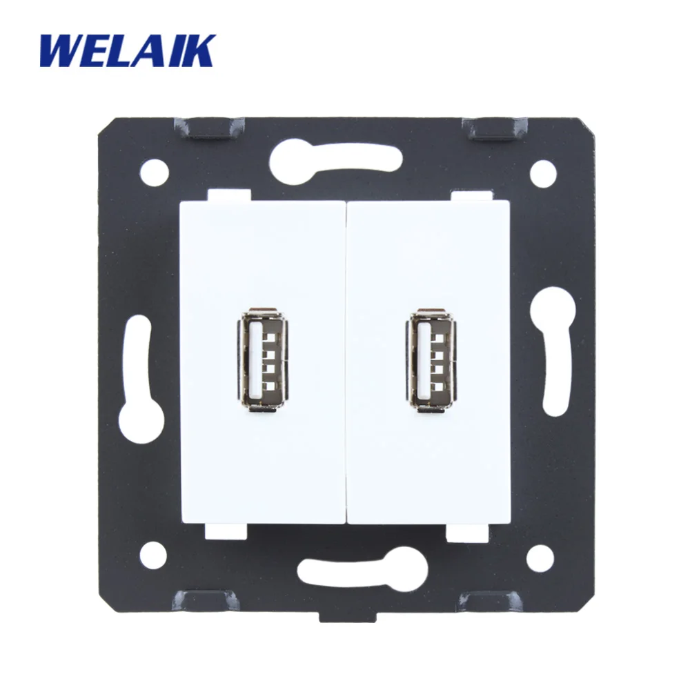 Welaik ЕС Стандартный USB гнездо Комплектующие для самостоятельной сборки белые