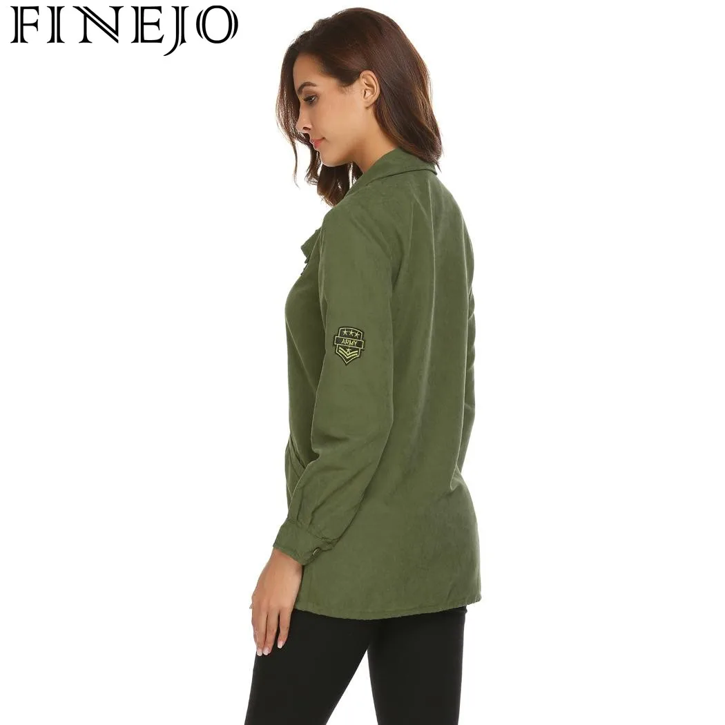 FINEJO Женская куртка Верхняя одежда для детей на весну-осень со шнурком пальто с длинным рукавом Feminino Casaco однотонная аппликация Военная униформа женский жакет верхняя одежда