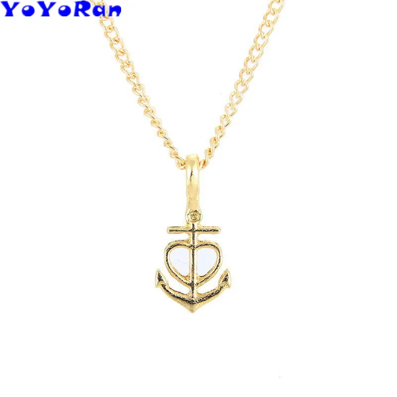 YOYORan fashion 12pcs/lot cross heart anchor pendant necklace hollow