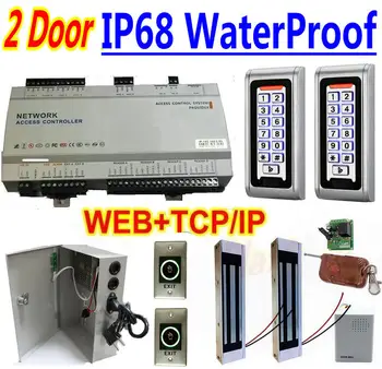 

2 Door IP68 WeatherProof kit with Access controller panel+2 pcs Metal ID reader+Electrical Magnetic lock+UPS Power Supply+Remote