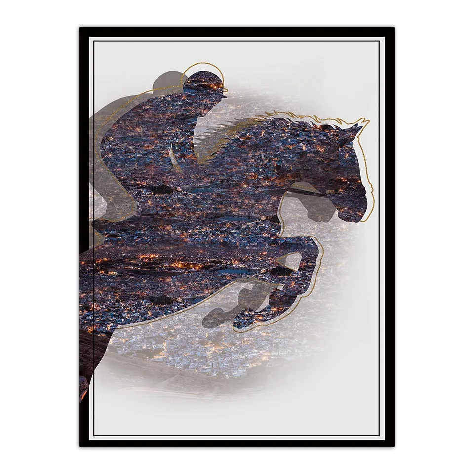 مجردة رذاذ اللوحة جدار الفن يطبع المائية الرئيسية الشمال الرياضة سباق الخيل ديكور قماش الصور وحدات المشارك ل هدية