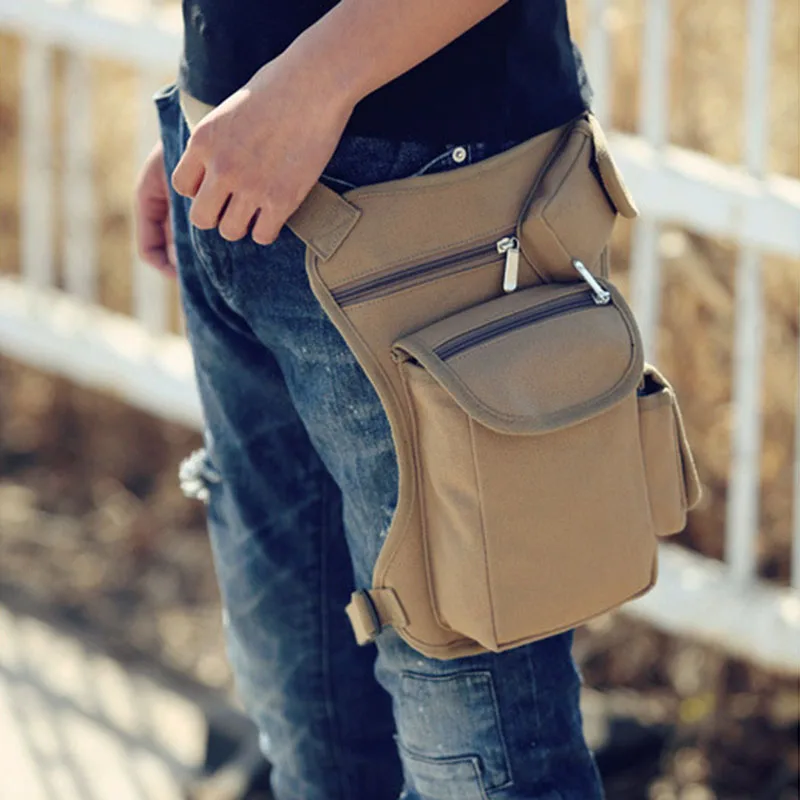 

Hot Men Women Drop Leg Bag Canvas Multi-Pocket Cycling Waist Pouch Outdoor Sports Casual Bags BVN66