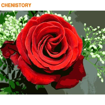 

CHENISTORY Frame Rose Flower DIY Painting By Numbers Acrylic Paint By Numbers Calligraphy Unique Gift For Home Decor 40x50cm Art