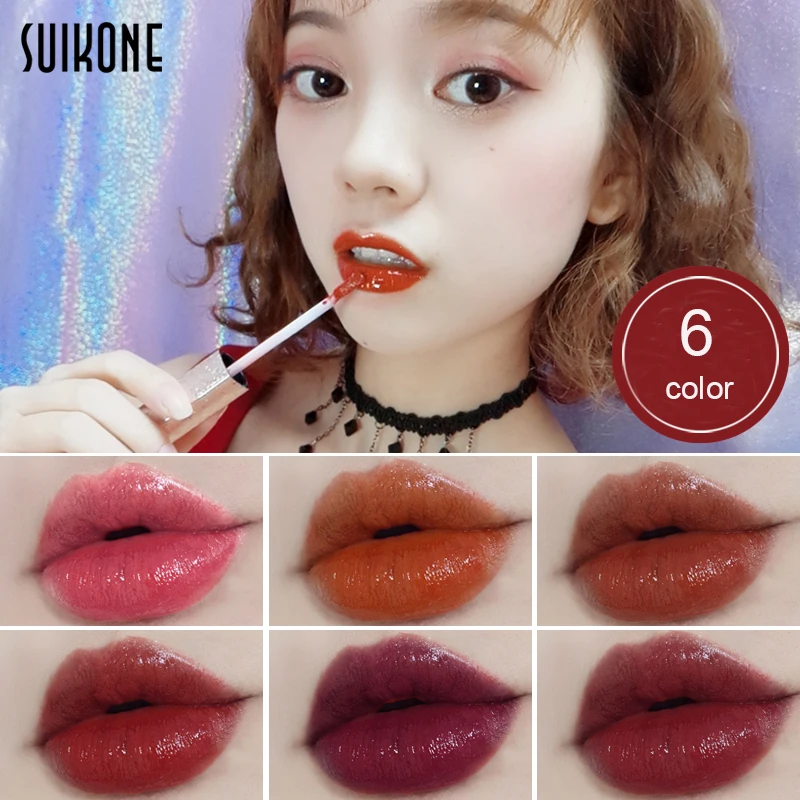 Sukone mirror liquid lipstick purple red vampire pumpkin color lip tint waterproof long lasting moisturizing lip gloss AC053 Sukone mirror liquid lipstick purple red vampire pumpkin color lip tint waterproof long lasting moisturizing lip gloss AC053