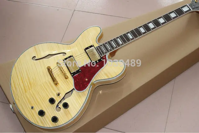 Best price at $278 Cheap Wholesale - New Arrival Natural Classic Hollow ES335 Jazz Guitar Wholesale From China HOT