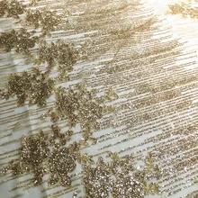 Элегантное Золотое шампанское блестящее яркое блестящее бриллиантовое платье, сценическое платье, свадебное платье, ткань 50x130 см