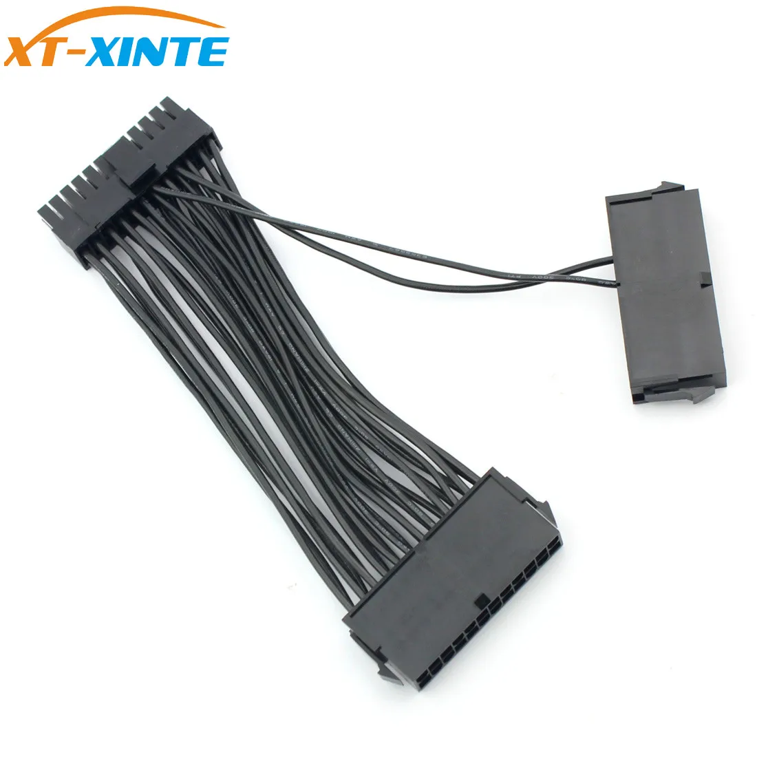 XT-XINTE ATX Mining 30cm 18AWG 24 Pin Dual PSU Power Supply Extension Cable for Computer Connector Miner Mining 24Pin 20+4pin