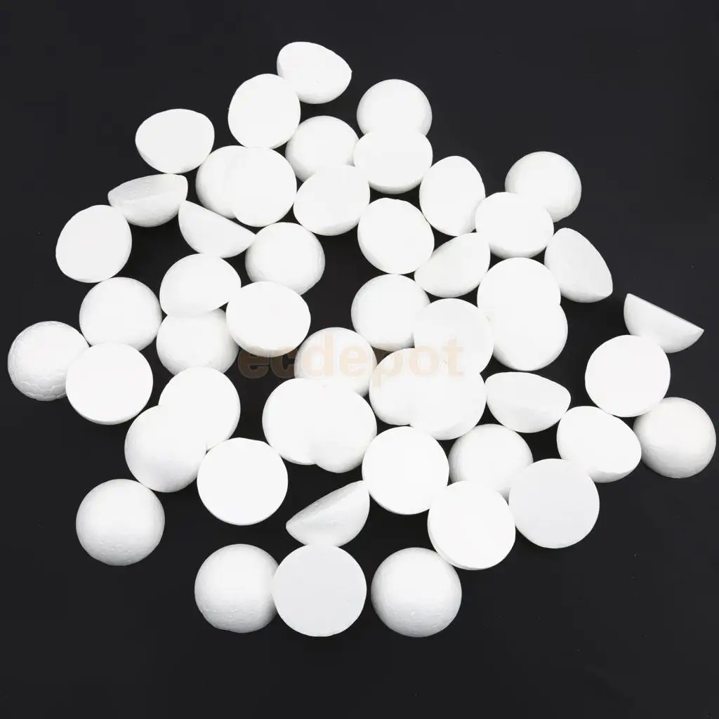 MagiDeal White Half Round Styrofoam Balls Craft Balls Ornament for Crafting Modeling DIY Painting Christmas Party Decoration