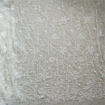 

1 Yard Ivory lace fabric Sequined lace Snowflake design very nice! Height 130cm embroidery lace home diy dress gowns lace
