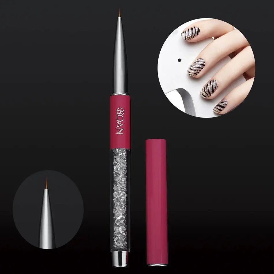 Pink Professional Nail Brushes For Beauty Magic Steel Crystal Pen