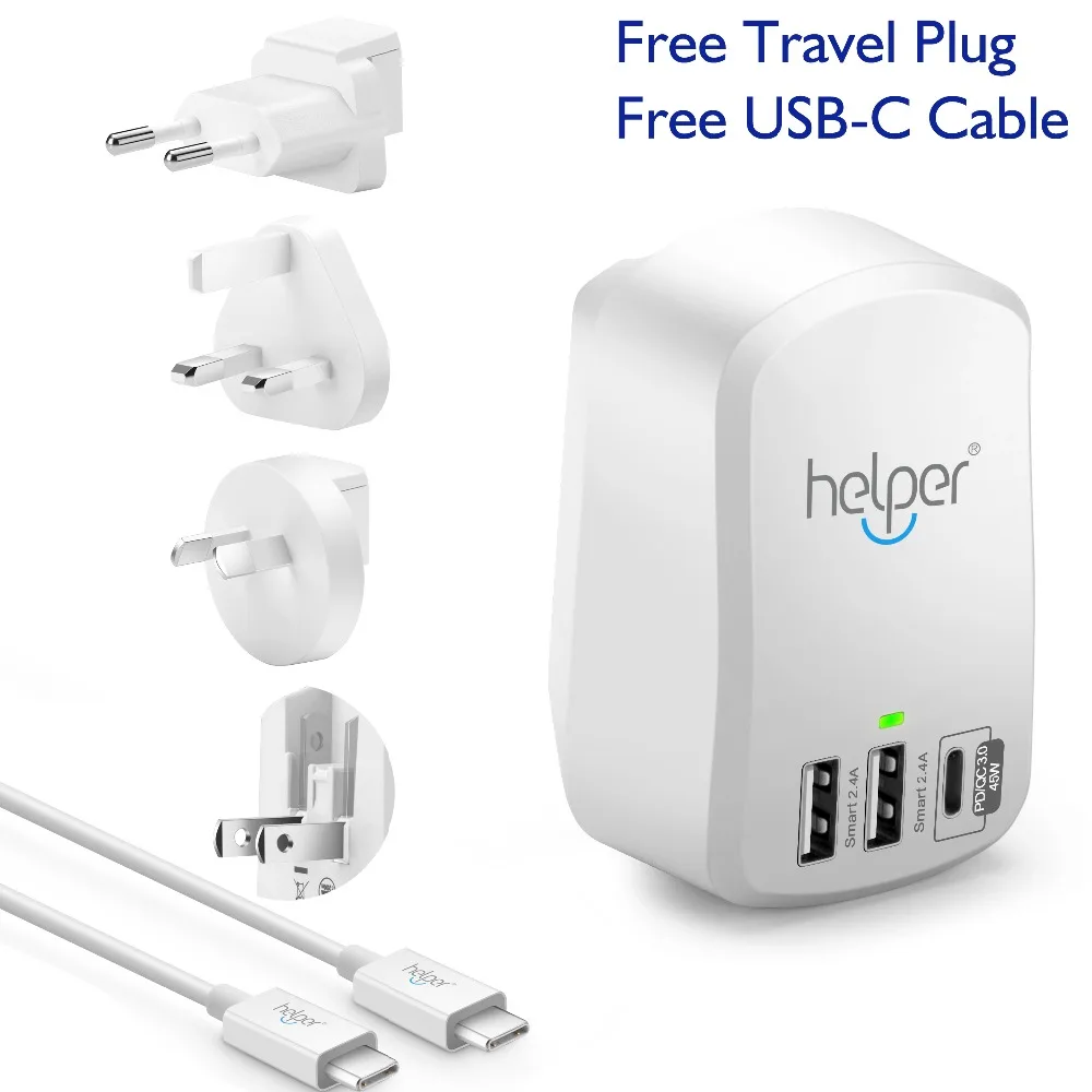 USB-C PD настенное зарядное устройство 3 порта с тип-c доставка питания 45 Вт Быстрая